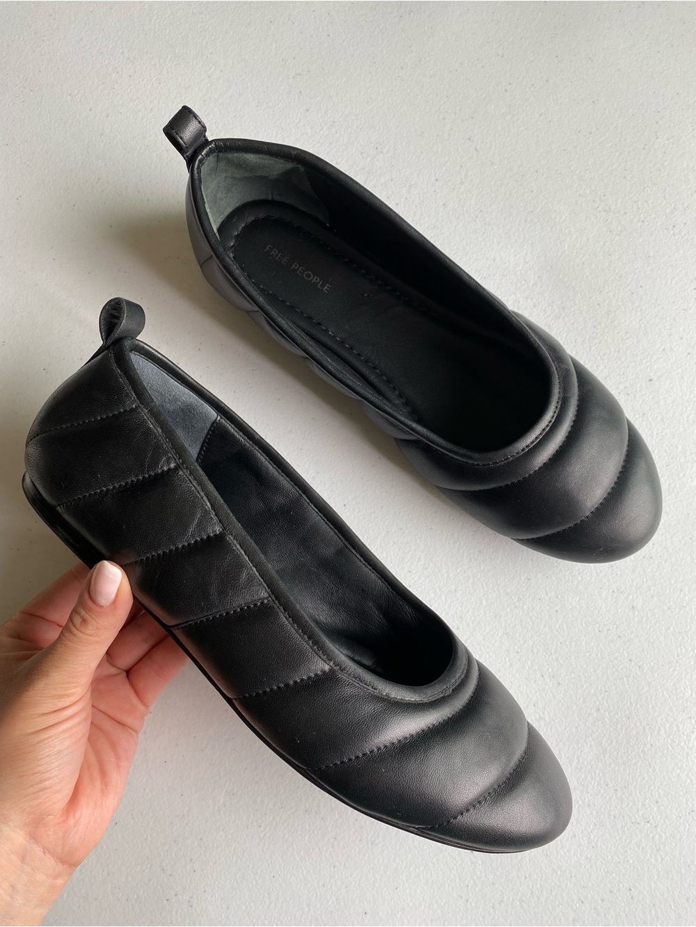 Free people size 9 padded leather round toe slip on ballerina flat